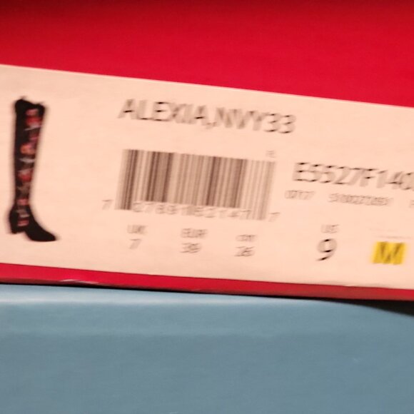 Carlos Santana Alexia Navy Floral Embroidery Over the Knee Boots - Picture 8 of 8